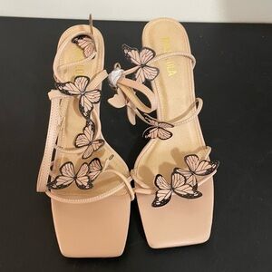 Miss Lola Blush Butterfly Heels
